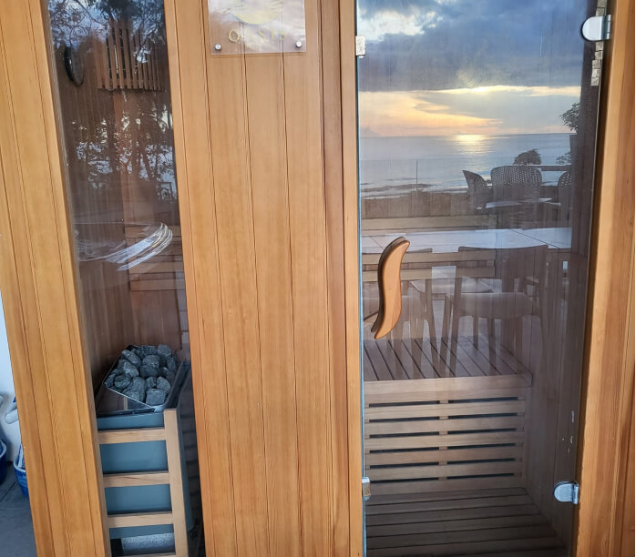 Sauna in Mary's Cove beach resort in Antique